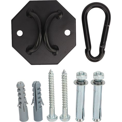 Kit de fixation murale pour hamac avec crochets annelés et vis, support pour camping, voyage, entraînement en plein air (1/5)