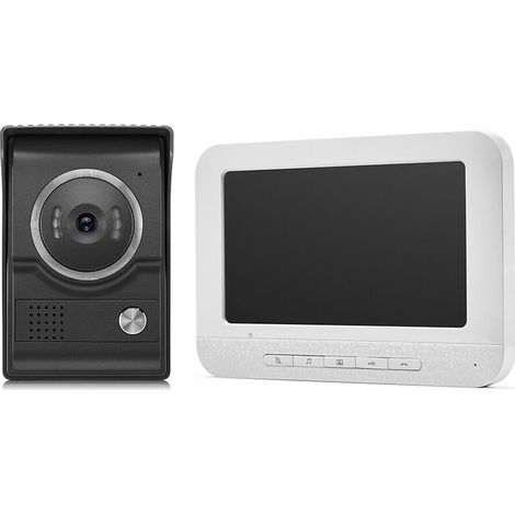 7pouces vidéo porte téléphone sonnette interphone Kit écran couleur TFT-LCD 1 moniteur intérieur 1 caméra extérieure prise en charge Vision nocturne étanche déverrouiller moniteur pour maison appartem (1/4)