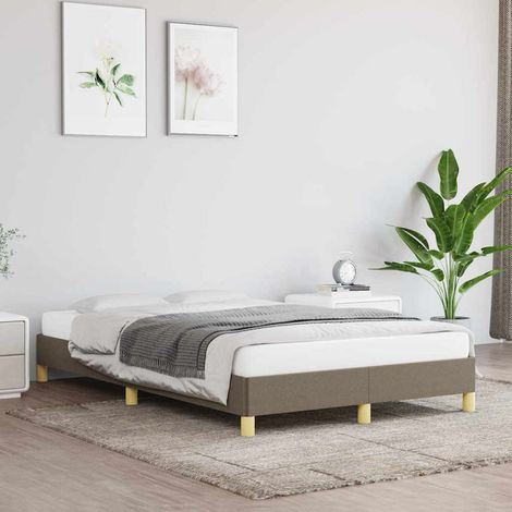 Lit simple pour adulte - Cadre de lit Taupe 120x200 cm Tissu BV459141 - BonneVie (1/5)