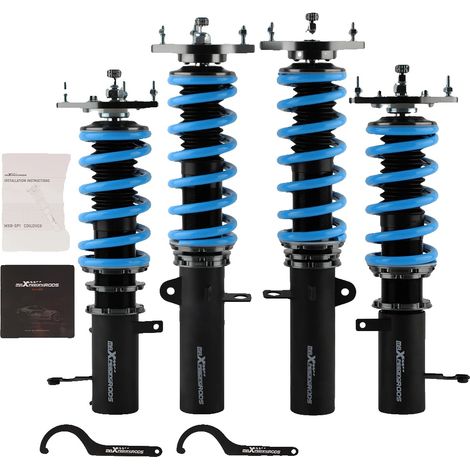 Fahrwerk Coilover Kit, kompatibel mit Toyota Corolla 1988-99, höhenverstellbar 1-3 Zoll, Federhärte vorne 8 kg/mm, Federhärte hinten 6 kg/mm, Dämpfung (1/5)