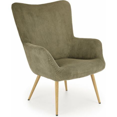 Sillón Houston 1610, Olivo claro, 97x70x80cm, Tapiz, Patas: Madera, 0