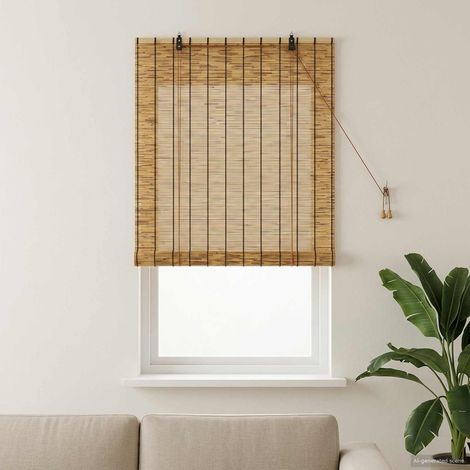 vidaXL Tenda a rullo Marrone 60 x 160 cm Giunco (1/5)