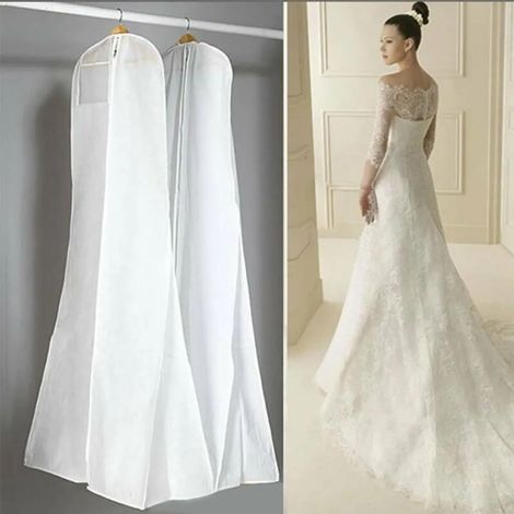 Funda transpirable para vestidos de novia - Blanca - 180 cm