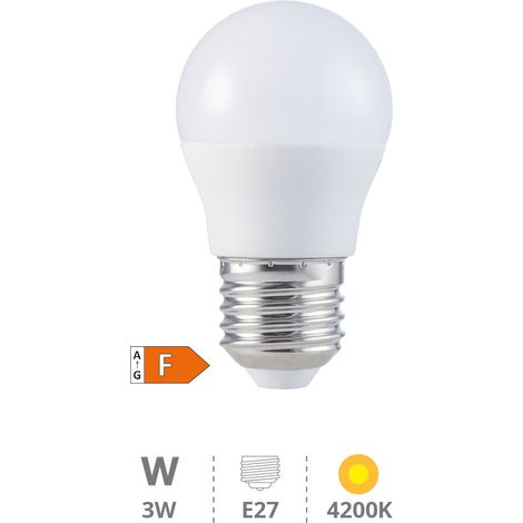 Lampe LED sphérique 3W E27 4200K (1/2)