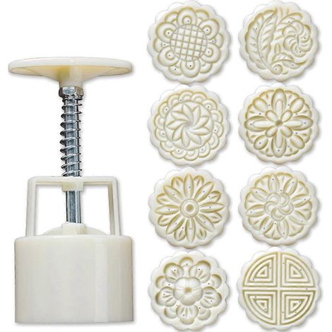 8-teiliges Set Hand-Keksstempel-Mondkuchen-Dekorationsformen, 75 g Mondkuchenform, Gebäck-DIY-Werkzeug, Mondkuchen-Dekorationsform ... DIY-Werkzeug für das Mittherbstfest