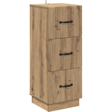 Schubladenschrank Artisan-Eiche 33 x 34,5 x 87 cm Holzwerkstoff vidaXL
