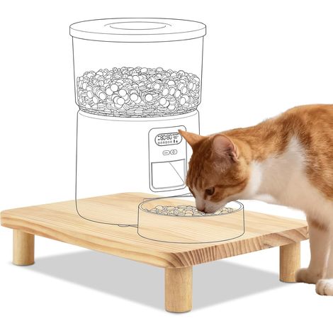 Raised Stand for Automatic Cat Food Dispenser, Ergonomic Pressure Reducing Spine, Stand for Automatic Cat Bowl, 34.3 x 20 x 6.1 cm (1/5)