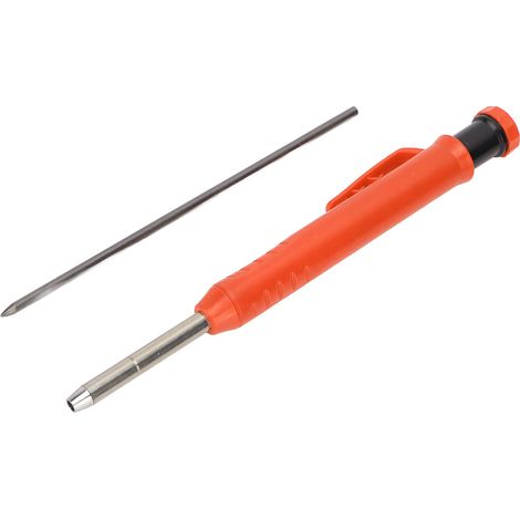 Mechanischer Zimmermannsbleistift mit Anspitzer, Tieflochbleistift für Metall und Kunststoff, orange (1/5)