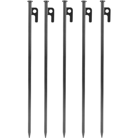 Stakes of tent multifunction metal sturdy, 5 pieces, penetrate easy, floor corrosion-resistant for Camping outdoors 40cm (1/5)