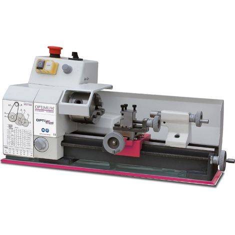 Tour à métaux d'établi hauteur des pointes 75 mm entre-pointes 265 mm alésage 11 mm 0,45 kW 230V vitesses variables Optiturn TU1503V (1/2)