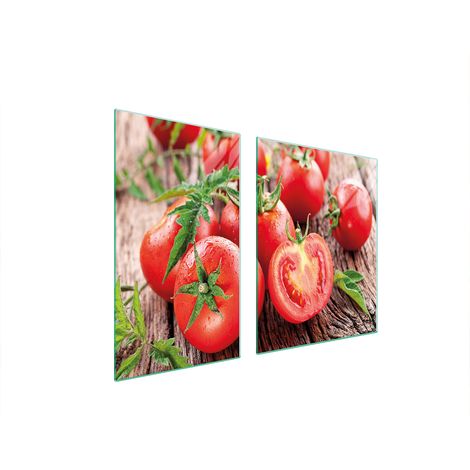 PLATO DE VIDRIO Y TABLA DE CORTAR 100x52 TOMATES (1/5)