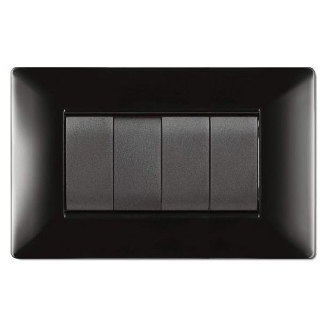 Placca Mylife Q 4 Moduli Nero (Elettrocanali Cod. Ecl2884N)