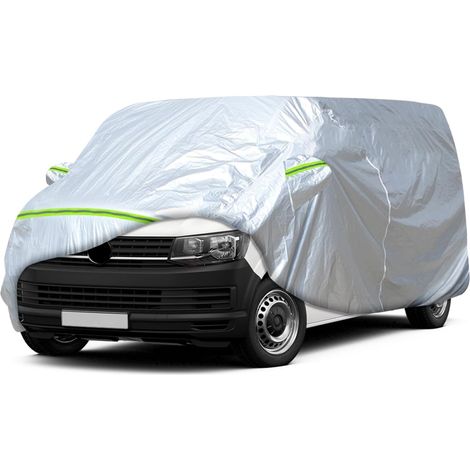 Housse de Voiture Adaptée pour VW T5 T6 SWB Transporter, Housse de Garage Complète Argentée étanche avec Porte Zippée pour Neige, Pluie, Protection Tous Temps,Personnalisé pour VW T5 T6 SWB Transporte (1/5)