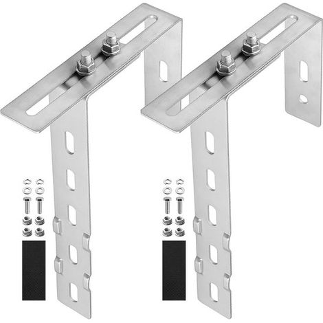 2 Stück 90° Winkelhalterungen für Balkon Solarpaneele, verstellbar, aus Edelstahl 304, keine Montage erforderlich, rechteckige Haken für Geländer (1/5)
