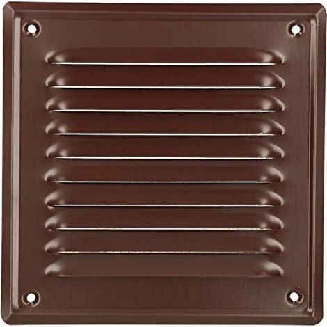 Grille De Ventilation Carrée - Acier - 16.5x16.5 cm - Grille D'Aération - avec Protection Anti-Insectes - Résistante à la Corrosion - Brun (1/2)