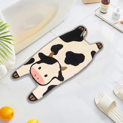 Tapis de salle de bain antidérapant pour chambre d'enfant Motif vache mignonne 80 cm 40 cm (1/5)