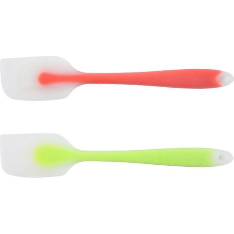 Spatules de cuisine en silicone (lot de 2), ustensiles de cuisson compatibles, couleurs assorties, résistantes à la chaleur, pour soulever facilement. (1/5)