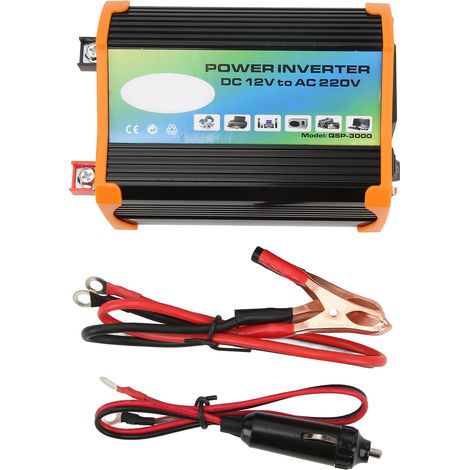 Ortviai Onduleur automobile 300 W onde modifiée 12 V vers 220 V avec double port USB et voyants LED (1/5)