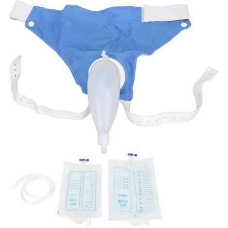 Sac urinaire portable avec cathéter urinaire 1000ML/2000ML pour incontinence masculine et patients alités âgés (1/5)
