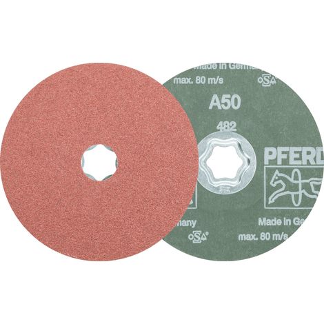 PFERD TOOLS COMBICLICK Korund Fiberscheibe Ø 125 mm A50 für universelle Anwendungen 25 Stk (1/4)