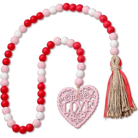 Guirlande de perles en bois faite à la main couleur naturelle éclatante suspension murale ornement de perles style ferme pour mariage (1/5)