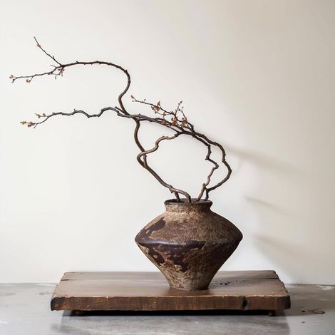 Vase Wabi Sabi Vintage Rouillé, 15,5 cm de Hauteur - Vase en poterie Rustique de Style Ferme pour décoration Centrale, vases en poterie texturée pour la décoration de la Maison, Table, Salon (1/5)