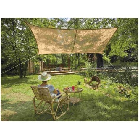 Voile d'ombrage Naturelle Jute Rectangulaire 3 x 2 m - Jardiline (1/5)