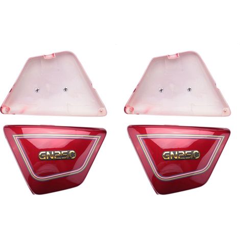 Repuestos para motocicletas GN 250, un par de paneles laterales del chasis (izquierdo y derecho), color rojo. (1/3)