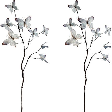 Fleur papillon en soie à 8 têtes, 2 pièces, 8-Raisin bleu clair (1/2)