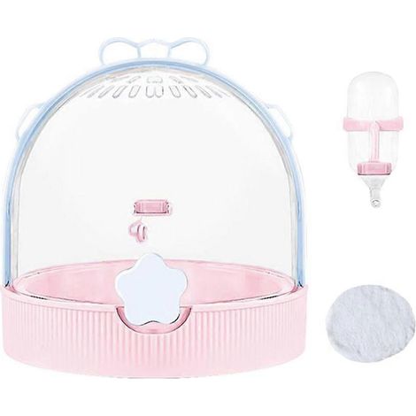 Petite cage pour hamster nain, cage de transport pour hérisson, accessoires pour animaux de compagnie, étui de transport avec biberon pour gerbille B (1/5)