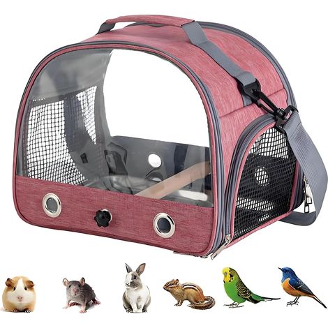 1 Sac De Transport Pour Oiseaux, Léger 0,65kg, Maille Respirante, Perchoir Amovible, Pour Perroquet Et Petit Animal