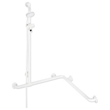 Pasamanos ajustable, longitud de manguera 1100 mm, aluminio HEWI blanco puro