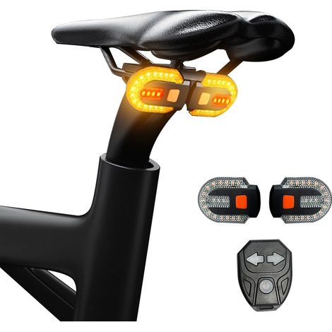 Fahrradblinker vorne und hinten – IPX5 wasserdicht – kabellose Fernbedienung – USB-aufladbar – für Mountainbike, Fahrrad und Roller (1/4)