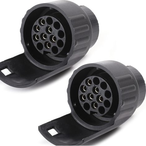 2X Adaptateur de Remorque 7 Broches vers 13 Broches,Convertisseur de Prise Remorque 7 à 13 Broches pour Voiture, Camping (1/5)