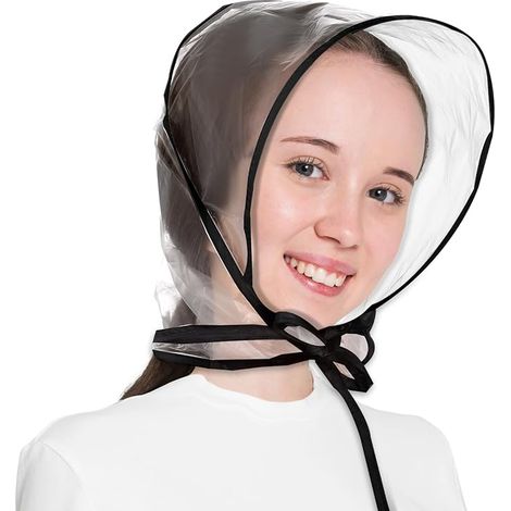 Lot de 12 bonnets de pluie avec visières en plastique, imperméables et réutilisables, pour protéger votre coiffure.