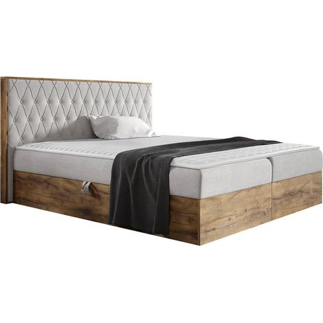 Lit boxspring Navis II, Faro 16, Continental, Double, 200x200, Tissu, Disponible, 208x208x103cm (1/5)