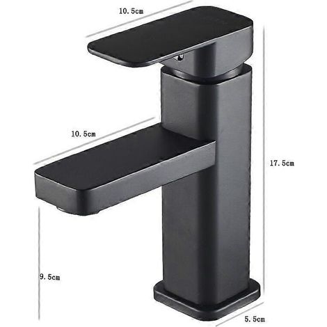 Robinet de salle de bain noir cascade simple (1 pièce) (1/5)