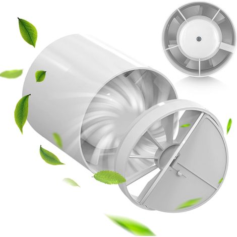 EURO 1 Ø100 mm Axial-Rohrventilator - Weißer ABS-Kunststoff, IPX2-Schutz, geräuscharm, für Badezimmer und Küchen