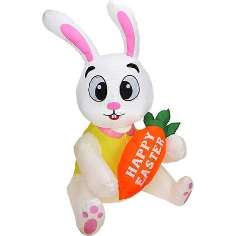 1,6 m großer aufblasbarer LED-Osterhase mit Beleuchtung, Gartendekoration für den Außenbereich mit beleuchteter Figur für den Rasen
