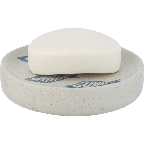 Wenko Aquamarin, portasapone per la conservazione di Sapone, Ceramica, Beige, 12 x 3 x 12 cm (1/5)