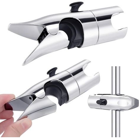 Bohrfreie Duschkopfhalterung, Universalausführung, geeignet für Stangen mit einem Durchmesser von 18–25 mm, verstellbare Duschstangenhalterung (1/3)