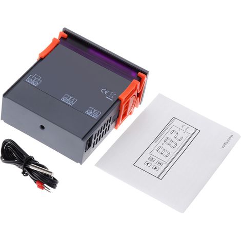 hygromètre-Régulateur de Température Digital Mini 90-250V 10A - Sondage NTC -50°C à 110°C + Contrôle Chauffage/Refroidissement - Utilisation Domestique & Industrie (kit complet) (1/5)