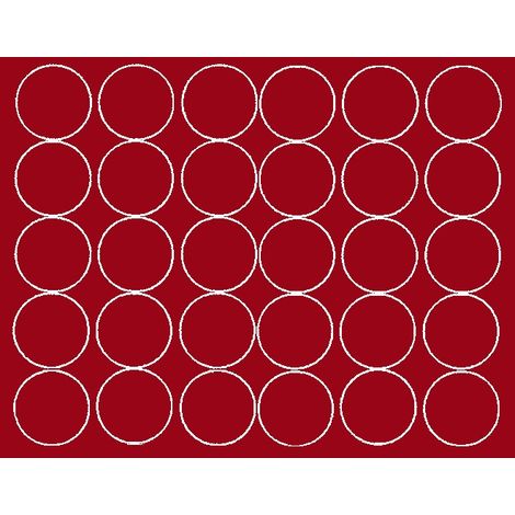 Autocollants ronds de 8 cm, pastilles, 30 pièces, rouge foncé brillant