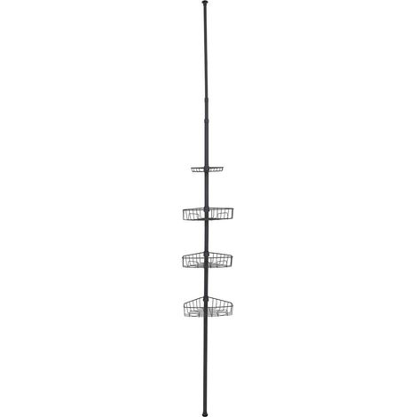 Colonna telescopica a 4 ripiani in metallo verniciato - nero opaco - Tendance
