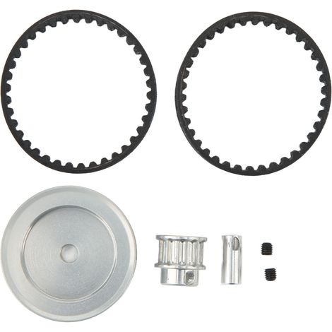 Courroie de transmission 12T/30T en métal pour voiture RC Crawler Traxxas 1/10, kit de remplacement avec engrenages, pièces de rechange DIY, couleur argent, système d'entraînement haute performance. (1/5)