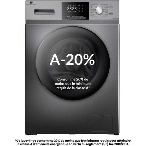 Lave-linge hublot - CONTINENTAL EDISON - CELL12140ISP - 12kg - Induction - 60 cm - 1400 trs/min - Silver