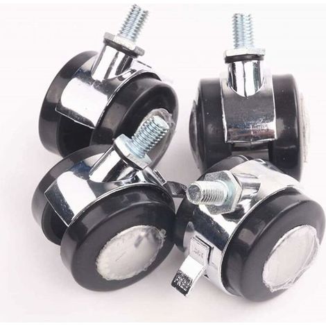 Superior Swivel Castor 4 Piece Furniture Swivel Castor Zinc Alloy 2 Inch M10 Screw 360 Casters Brake Castor Trolley Office Chair Wheels DIY Spare Parts (Color: White) (Color : M8 2 Inch) (1/5)