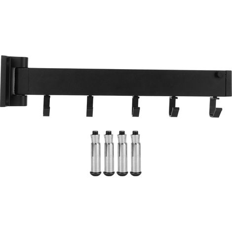 Etendoir Murale Rétractable - Aluminium - 180° Pivotant - Pour Balcon Salle De Bain Chambre - Charge 25 Kg - 1 Pièce (1/5)