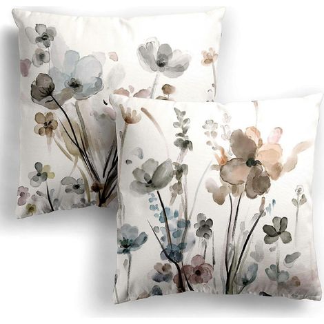 Blumen-Kissenbezüge, 45 x 45 cm, 2er-Set, moderne, dekorative quadratische Kissenbezüge (1/5)