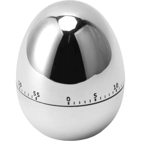 Minuteur mécanique 60 minutes pour œufs, réveil de cuisine, minuterie manuelle argentée (1/5)